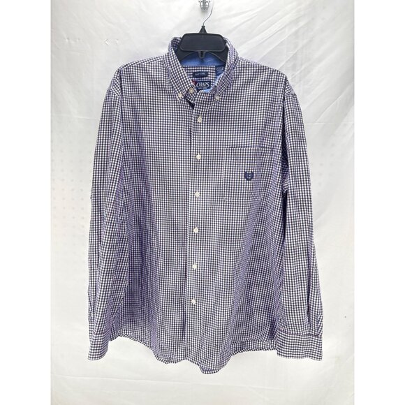 Chaps Easy Care Gingham Check Button Down Shirt Men’s Size XL Preppy Office - Picture 6 of 10